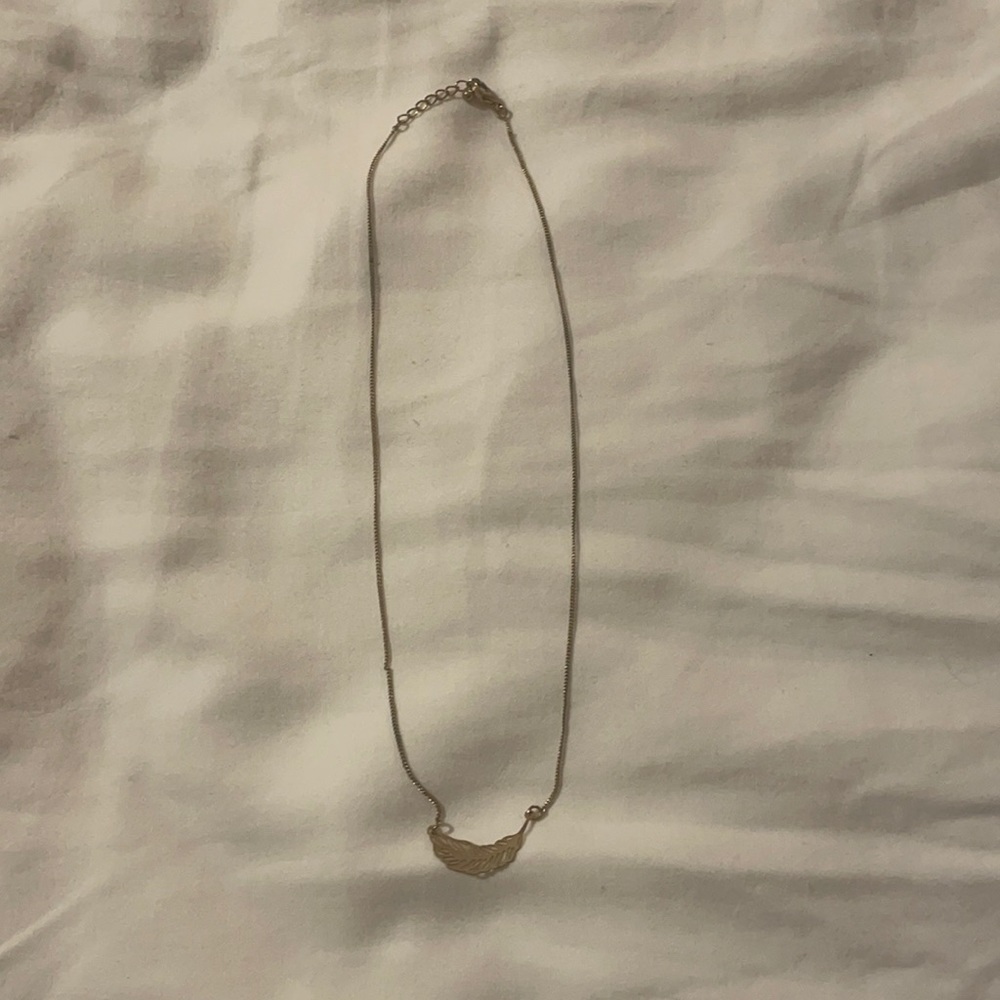 gold feather necklace